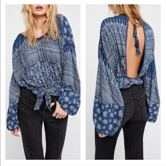 Free People Weekend Warrior print top - Picture 1 of 8